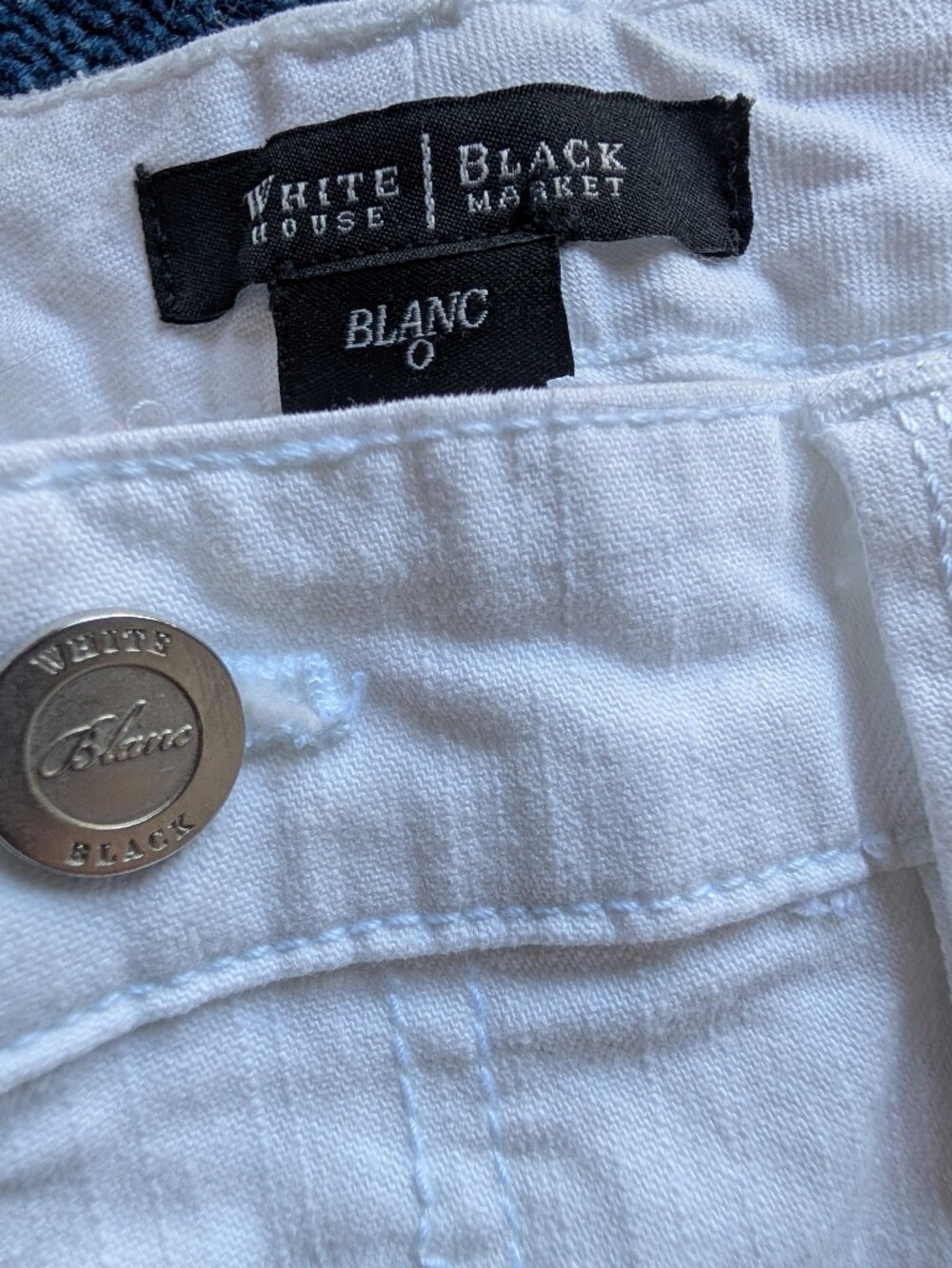 White House Black Market Blanco Brand White Cotton Denim Capri Pants - Picture 5 of 6